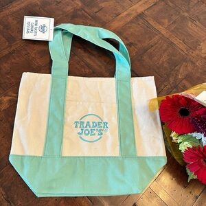 Teal and Cream Tote Bag